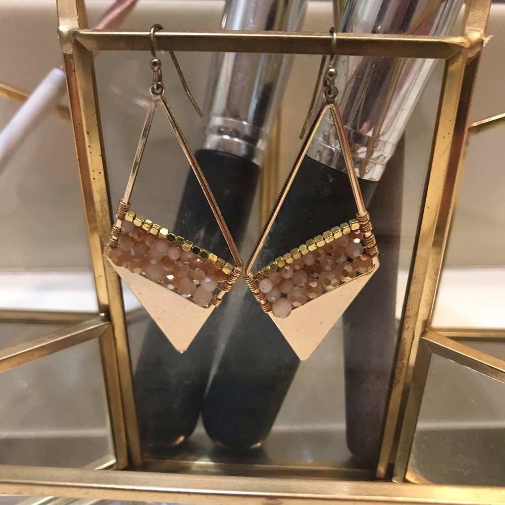 Gold/ pink earrings